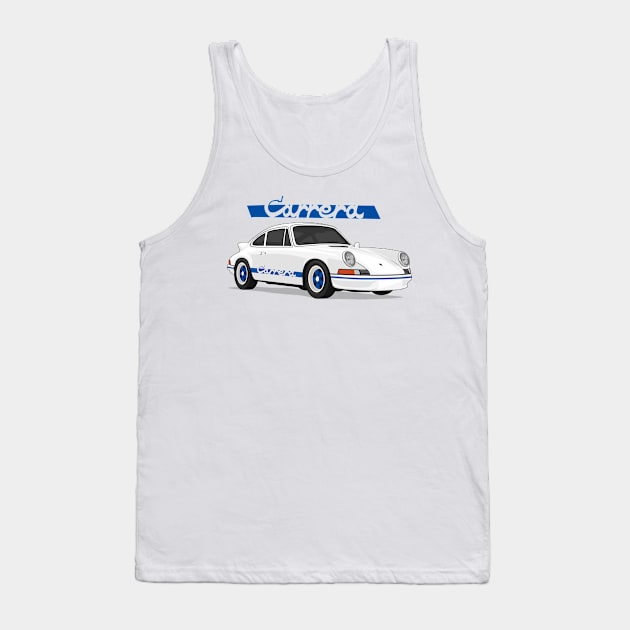 supercar 911 carrera rs turbo 1972 white blue Tank Top by creative.z